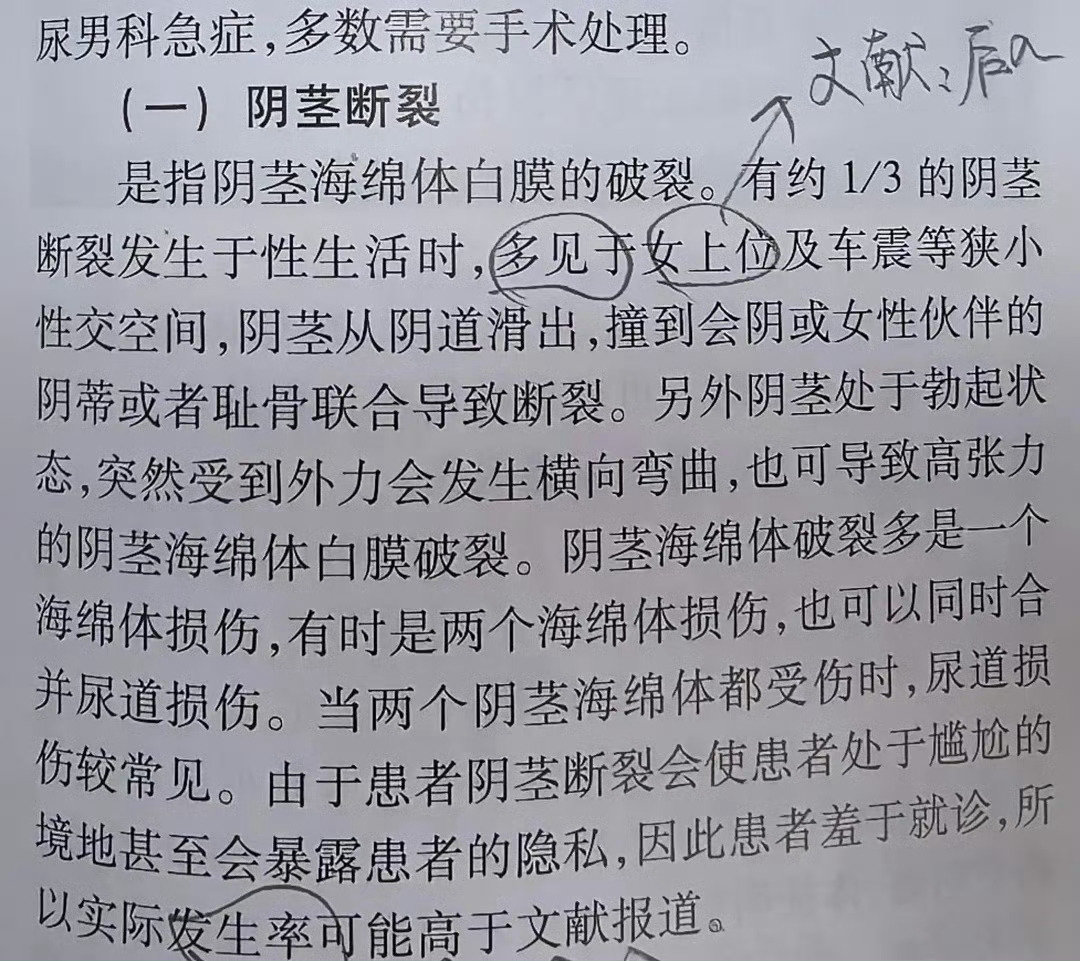 #夫妻亲热时啪一声男子下体爆胎#¹ 阴茎海绵体白膜破裂！这容易暴露两人当时的姿势，大多是女上位，后入式也有可能。² 划重点：自己用手太猛也可能“爆胎”！[doge] ​