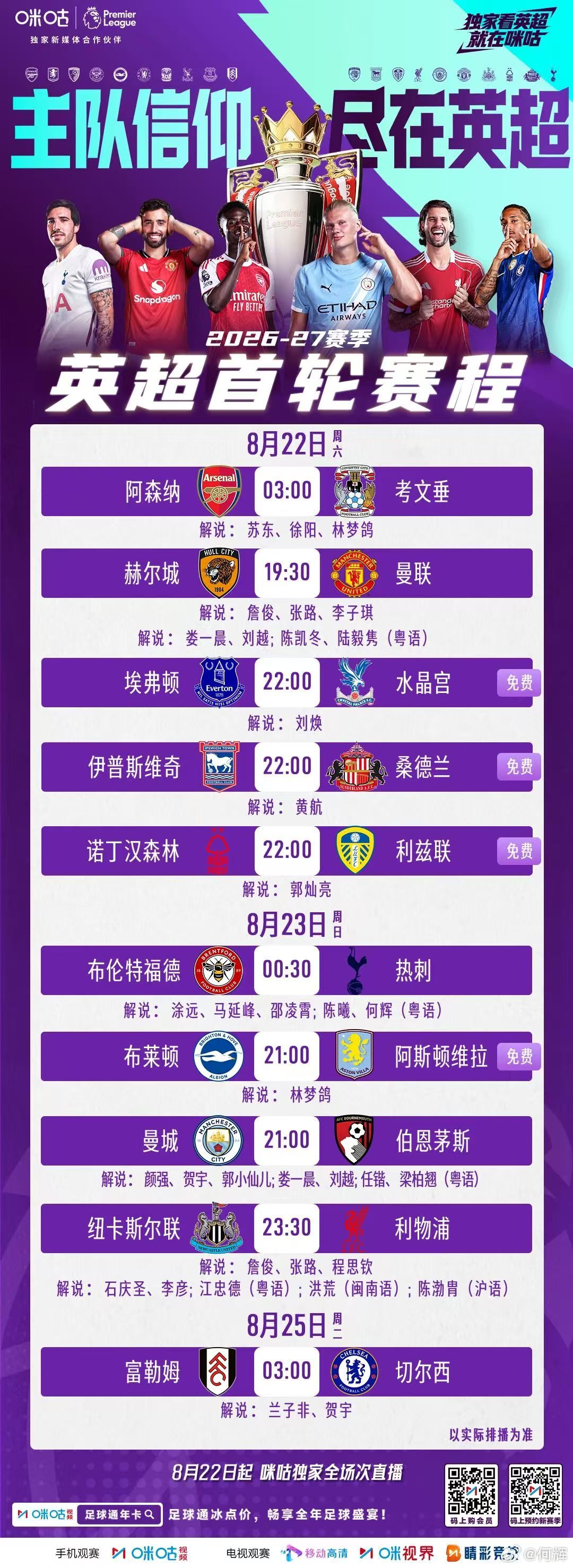 阿仙奴3:0 高云地利。
F1 周末，今晚 0030 陪大家睇宾福特对热刺
​