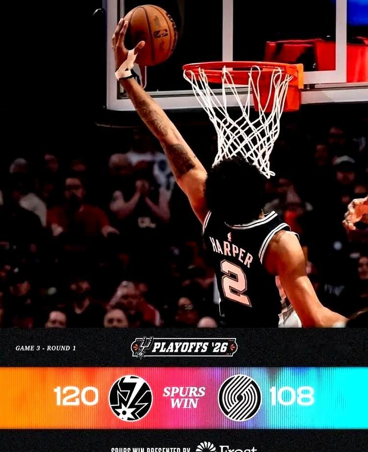 谁敢信？核心文班亚马伤了，马刺反而在季后赛客场赢球了。    客场打开...