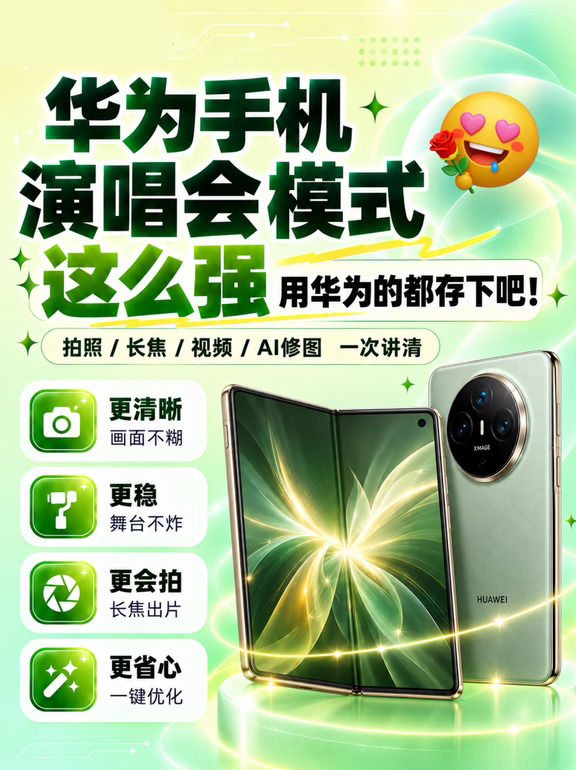 演唱会拍偶像总糊❗️华为这18个拍照设置快学