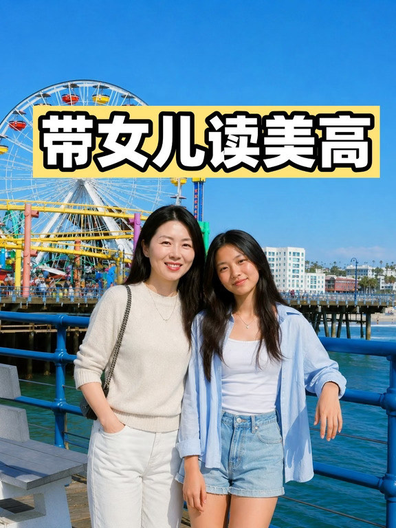 45岁陪女儿来读美高了