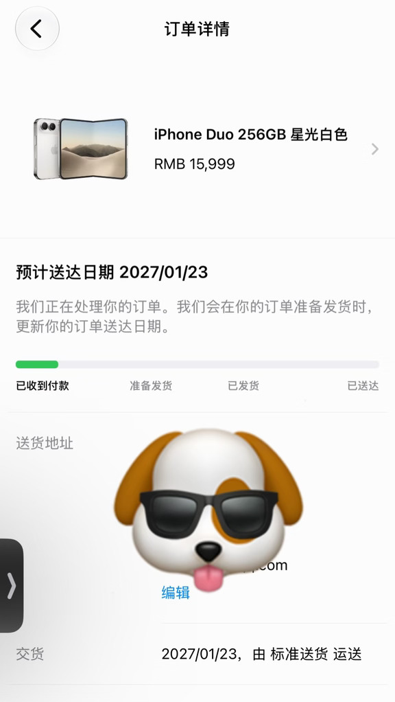 iPhone Duo 的订单搞到明年去了😭