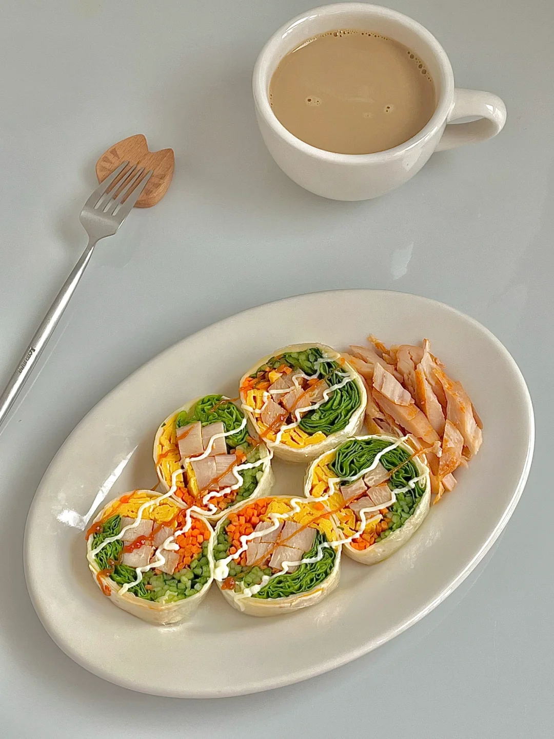 ☀️工作餐早餐分享｜蔬菜多多鸡胸肉全麦卷饼