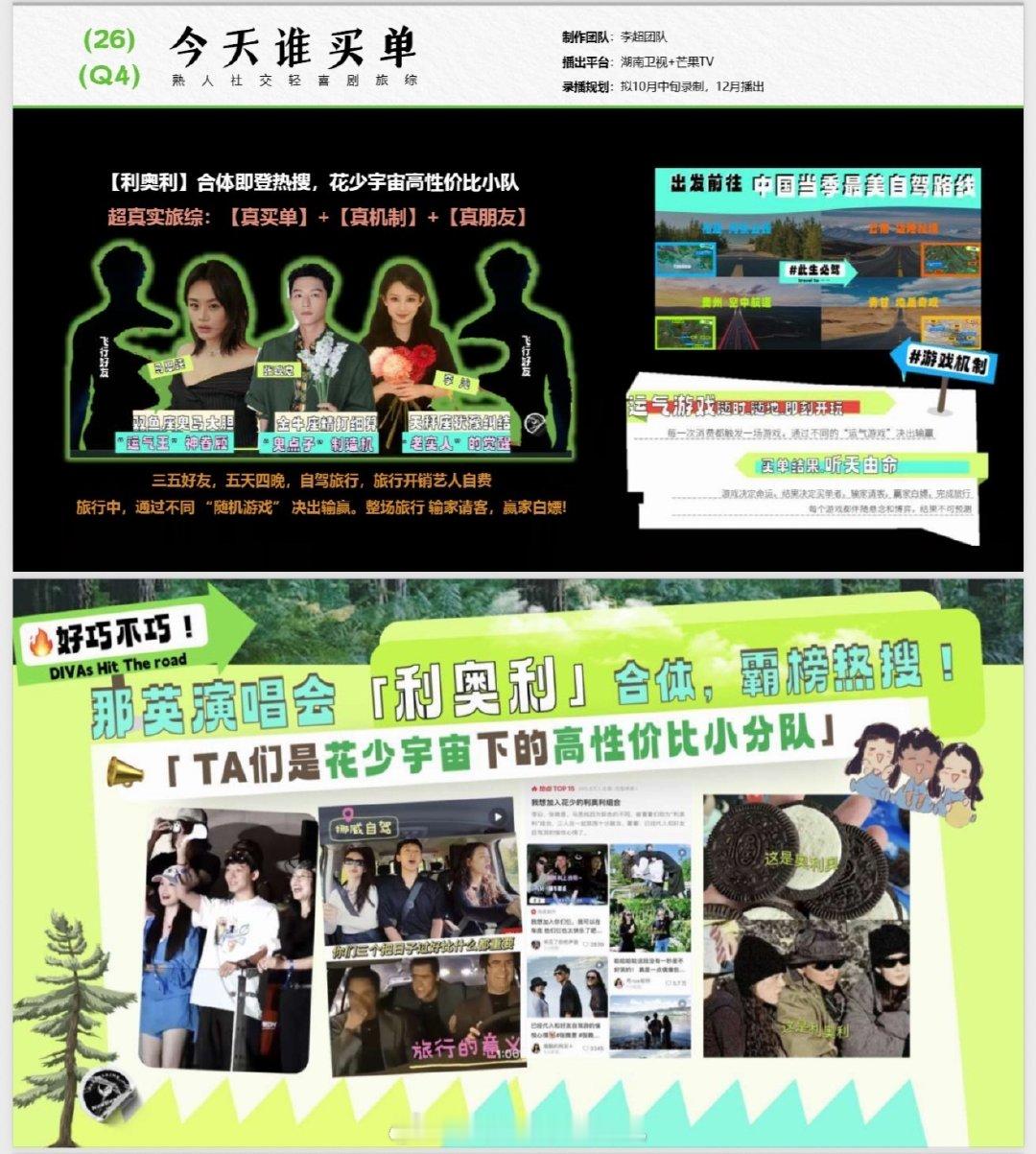 《今天谁买单》10月18日开录，常驻马思纯、李沁、张晚意，每站再加2位飞行，拟定12月4日周五档播出。整季4个地点，早前拟云南、贵州等，现传第一、二站新疆喀什，第三、四站东北或福建（后续待定）；第二站12月开录，飞行拟邀：王天辰、岳云鹏。 ​