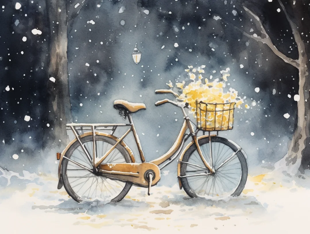 AI水彩：单车/自行车