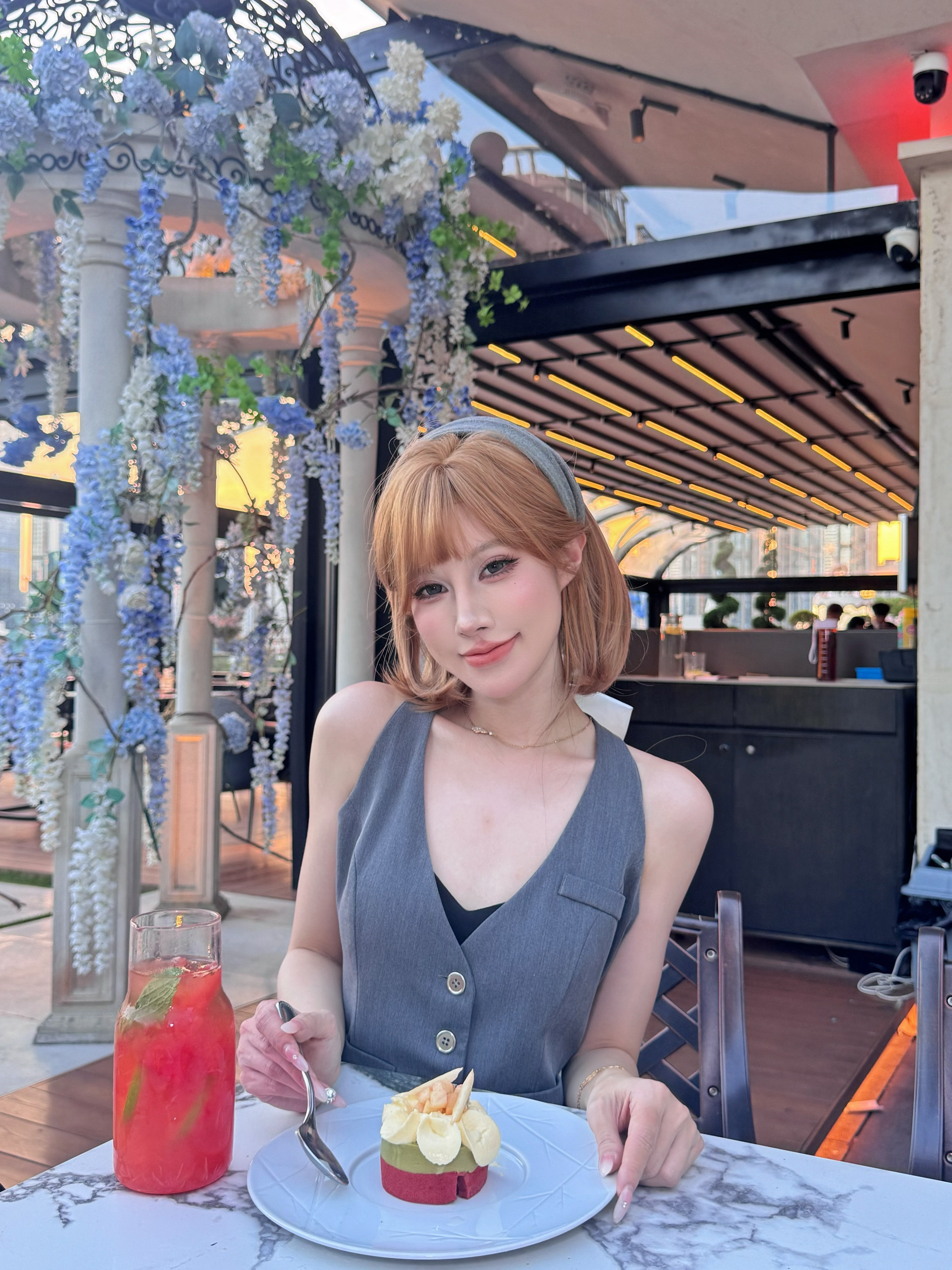 莫奈的空中花园🌸  广州下午茶出片好去处！Icc环贸天地空中天台太有...