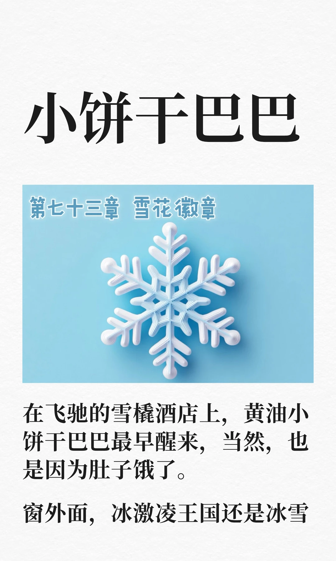 ✨睡前故事《小饼干巴巴》-73-雪花徽章❄️