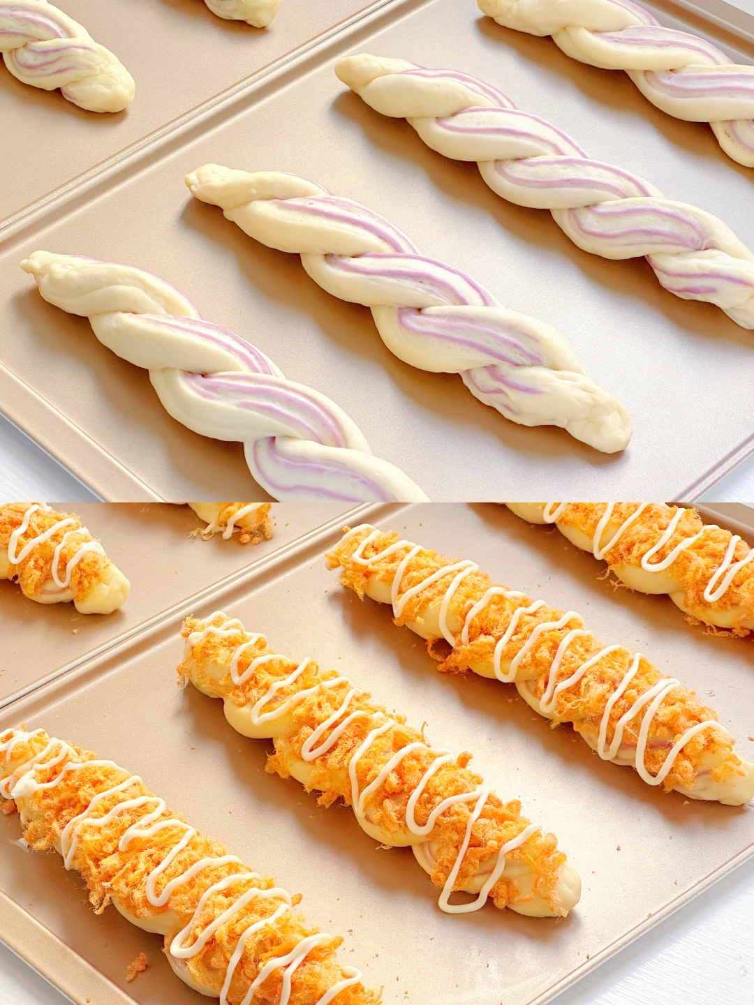 满满都是料～这口感真绝了💥芋泥肉松面包‼️