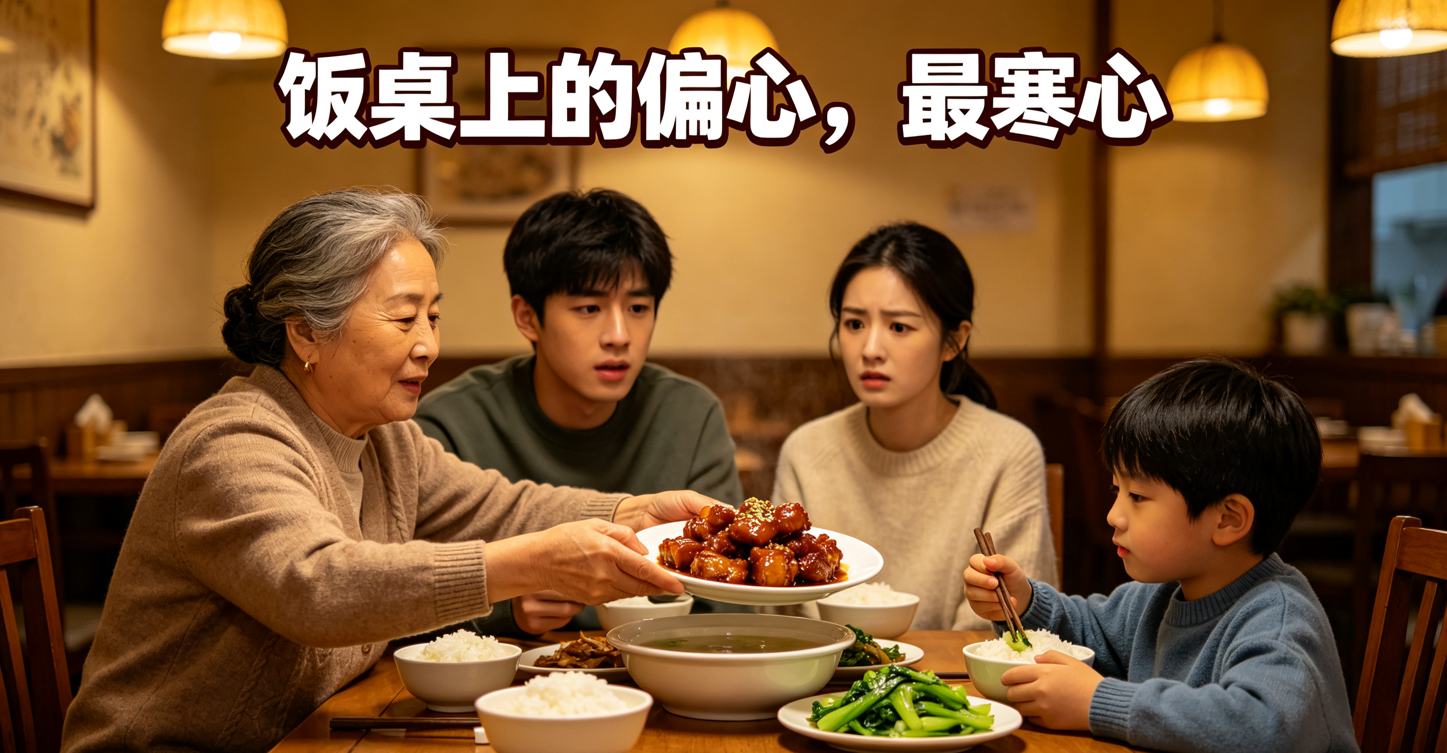 心寒！做了我爱吃的糖醋排骨，婆婆上桌直接端给她儿子
 
昨天下班早，我特意做了一盘糖醋排骨，是我和孩子最爱吃的菜。
 
菜刚端上桌，婆婆二话不说，直接把整盘排骨挪到她儿子面前。
嘴里念叨着，儿子上班辛苦，得多吃点补补。
 
我筷子举在半空，愣在原地。看着老公低着头自顾自啃排骨，一块都没有往我碗里夹的
