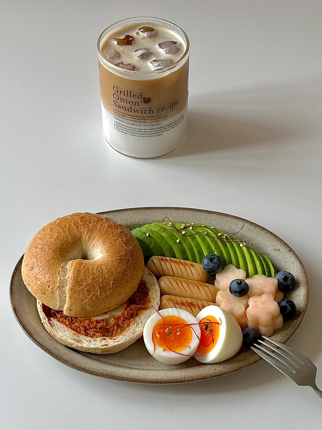 ☀️工作日早餐分享｜辣松麻薯贝果早餐拼盘😋