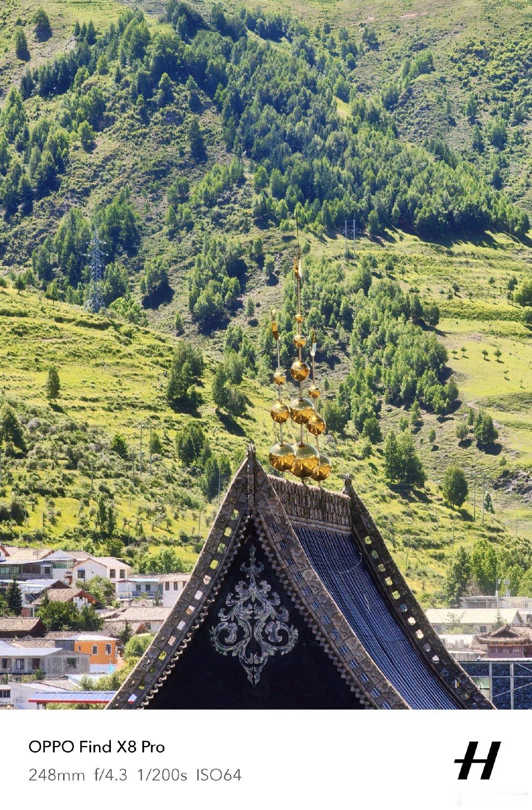 鎏金塔顶刺破云层，山风把松涛揉进飞檐纹路里。白墙黛瓦在青稞绿浪里浮着，像被岁月腌入味的老故事。神明的低语顺着经幡，漫过古镇炊烟
#微博影像年##人间回响##一路出片# ​