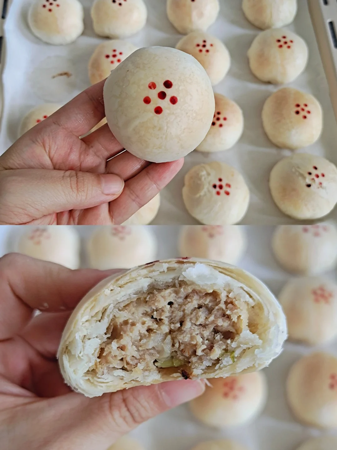 我不允许你们不会❗可以摆摊的鲜肉月饼教程