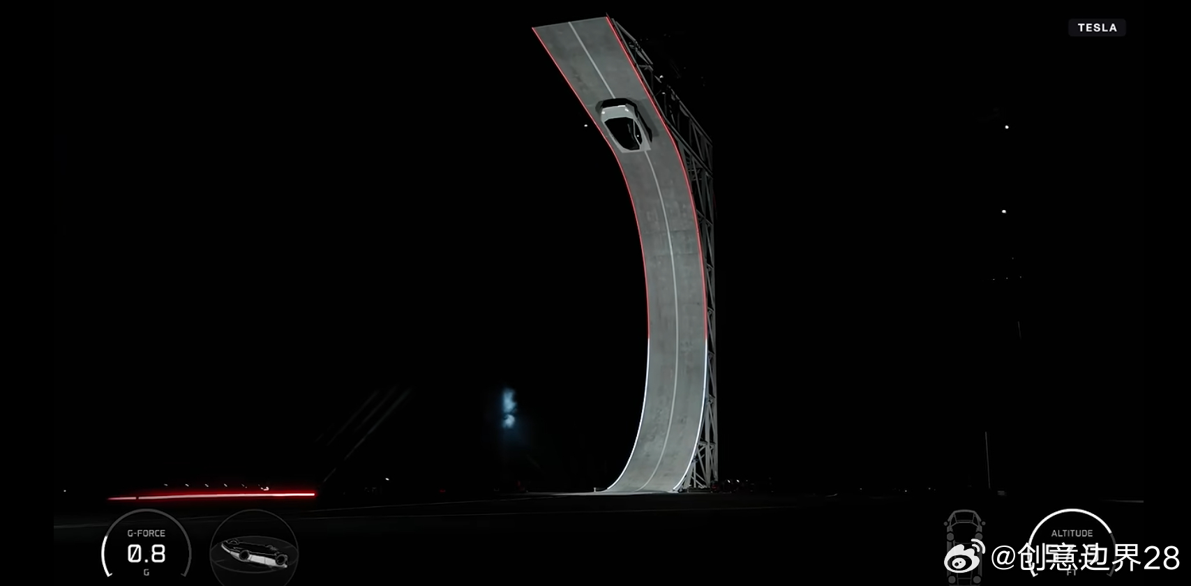 汽车工程师带你拆解分析全新特斯拉roadster。2026年10月16日，Tesla在得克萨斯的星舰基地发布了新一代的Roadster车型，发布会上，新车展示了强力吸附，高压气体推进，起跳翻转等炫酷的动作。创意边界根据各个方面的信息对新一代车型进行拆解，一起了解一下这款全新概念的电动汽车。
图一：Roadster的整 ​