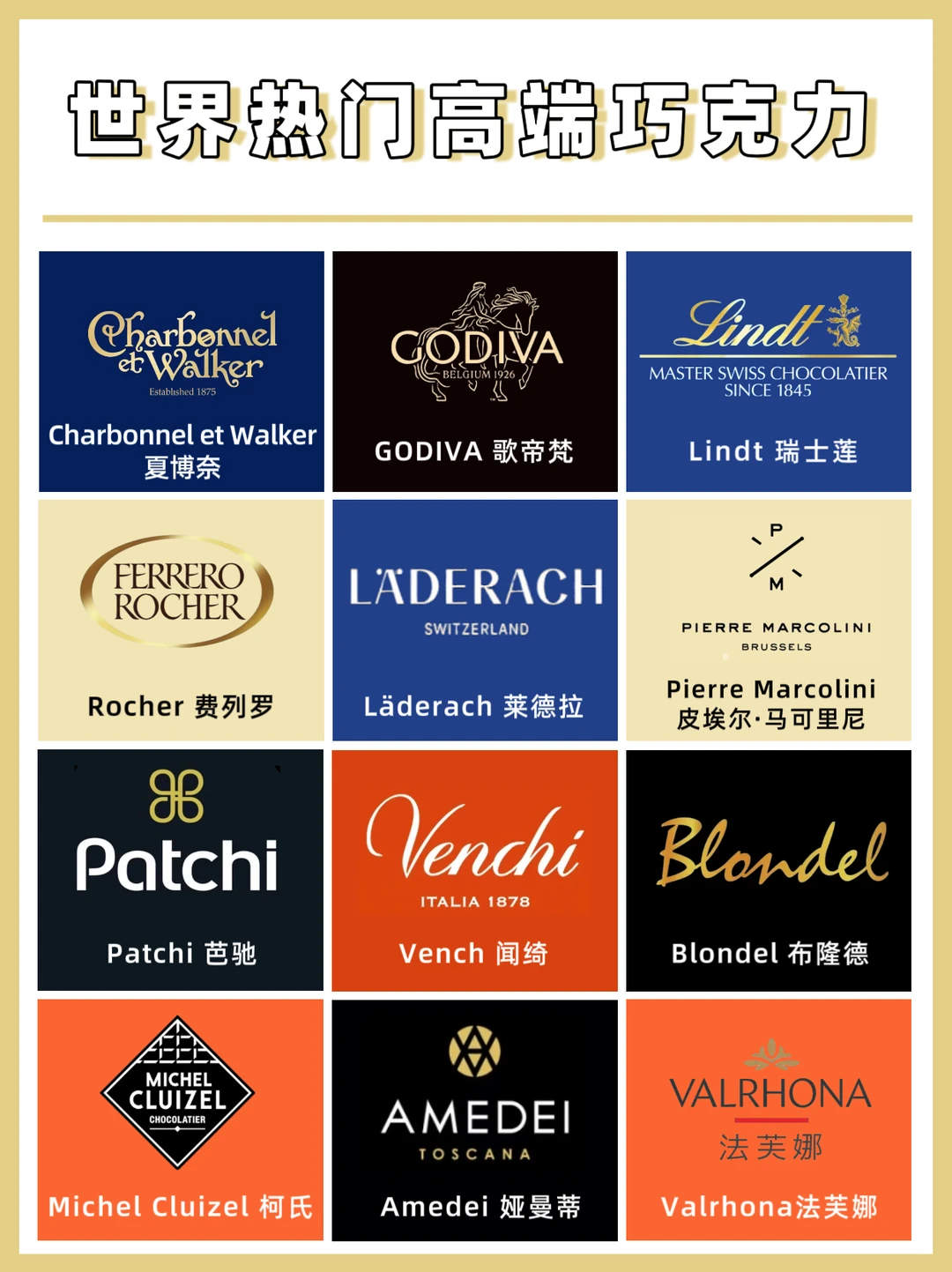 巧克力控必入｜世界热门巧克力品牌