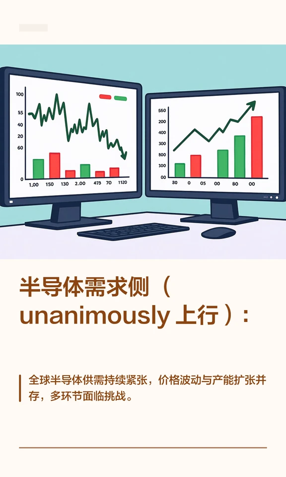 半导体需求侧（unanimously上行）：