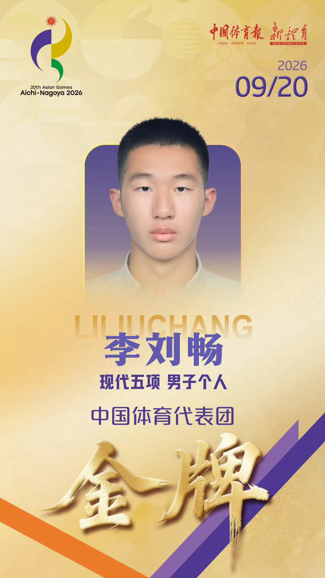 #李刘畅男子现代五项夺冠##亚运会[超话]#

现代五项比其他人付出的更多，夺冠更牛！ ​