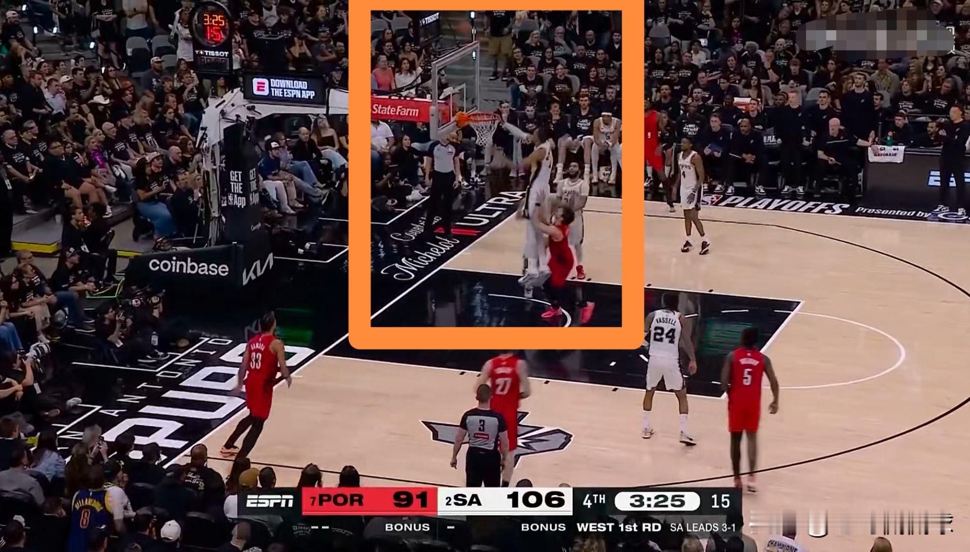 马刺巨星文班亚马的父亲真是惊呆了！在今天马刺主场迎战开拓者的首轮G5中...