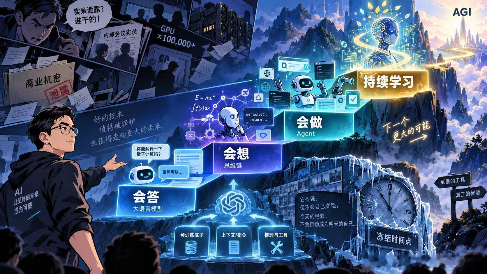 昨晚把梁文锋那场交流会的实录，从头看到了尾。📖

看完第一反应，是终于能理解他得知实录泄露之后为什么如此生气。

答案就写在实录里：
里面明明白白记着他们现在有多少张卡、下一步要做什么。而这些，都是核心商业机密。👋

但真正让我感到惊讶和敬畏的，是另外一样东西。
梁文锋首次把 AI 的发 ​