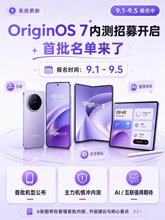 OriginOS 7首批内测名单来了