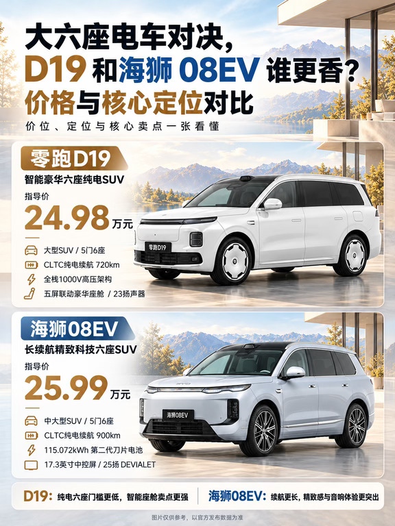 大六座电车对决，零跑D19和海狮08EV谁更香