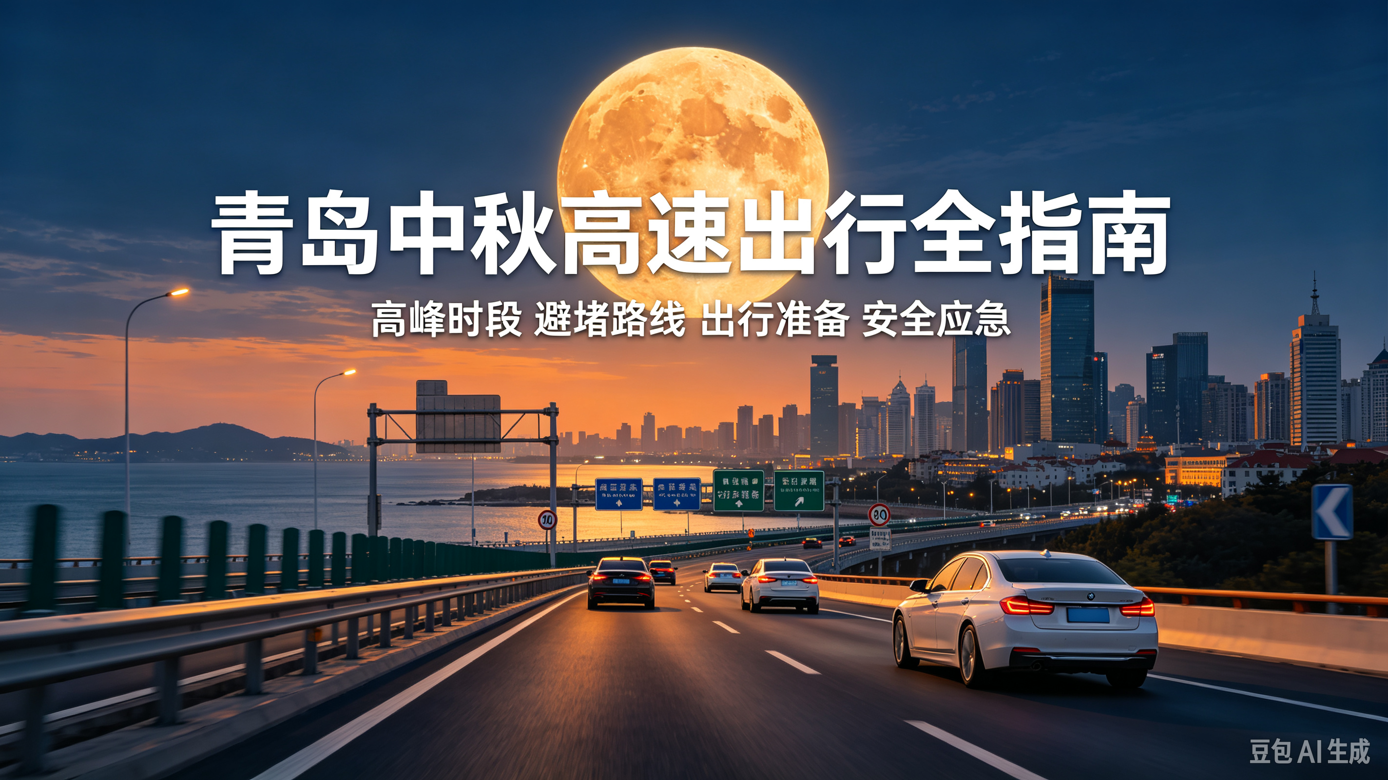 青岛中秋高速出行全指南：收费规则、高峰预判、避堵路线、安全应急一文讲透
 
2026年中秋假期（9月25日—27日）全国高速公路不实行小型客车免费通行政策，所有车辆按规定正常缴费通行，胶州湾隧道、胶州湾大桥同步正常收费 。假期自驾探亲、短途出游需求集中释放，青岛周边高速及主干快速路将迎来车流高峰。哪