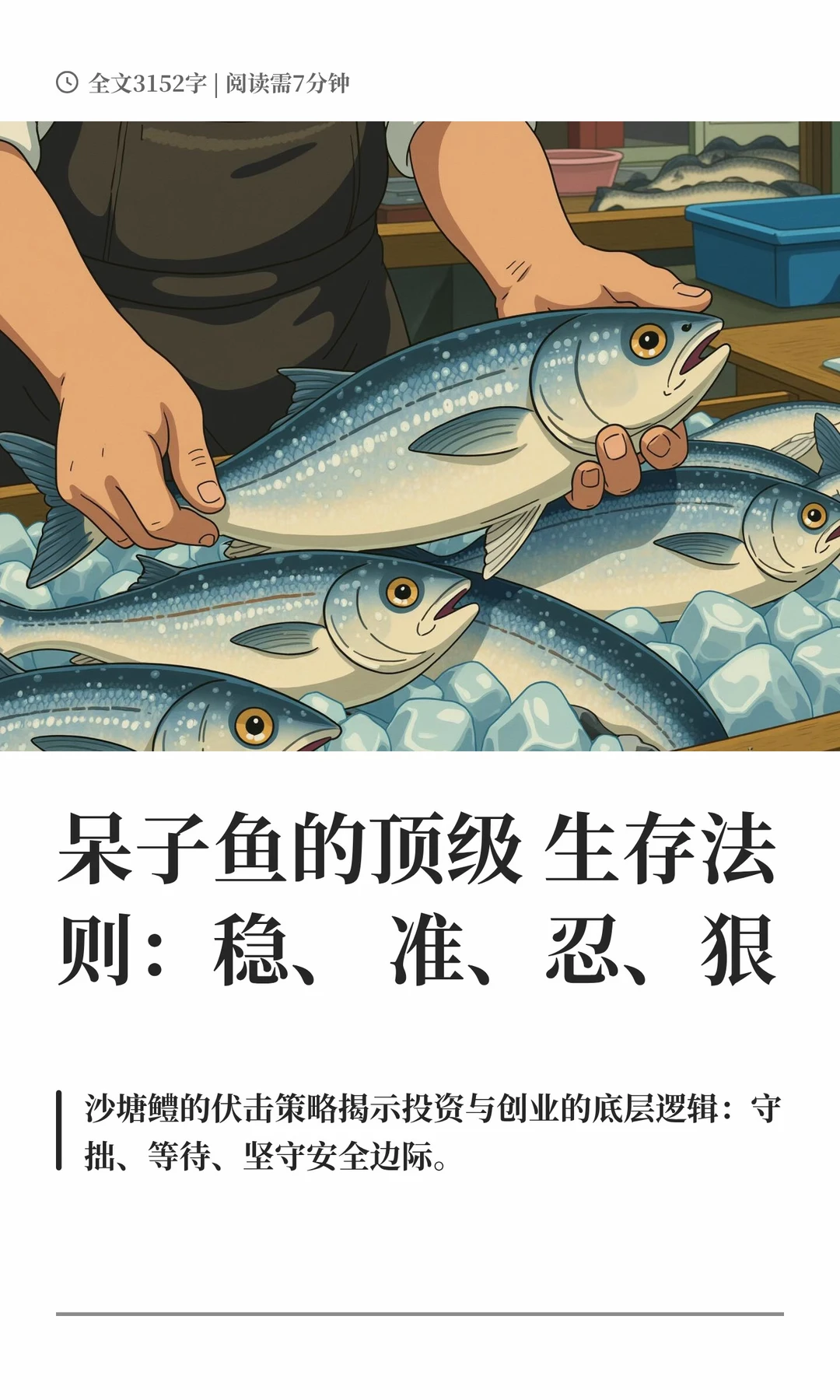 呆子鱼的顶级生存法则：稳、准、忍、狠