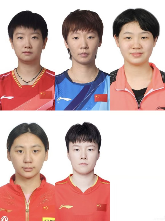 亚运乒乓球女团证件照