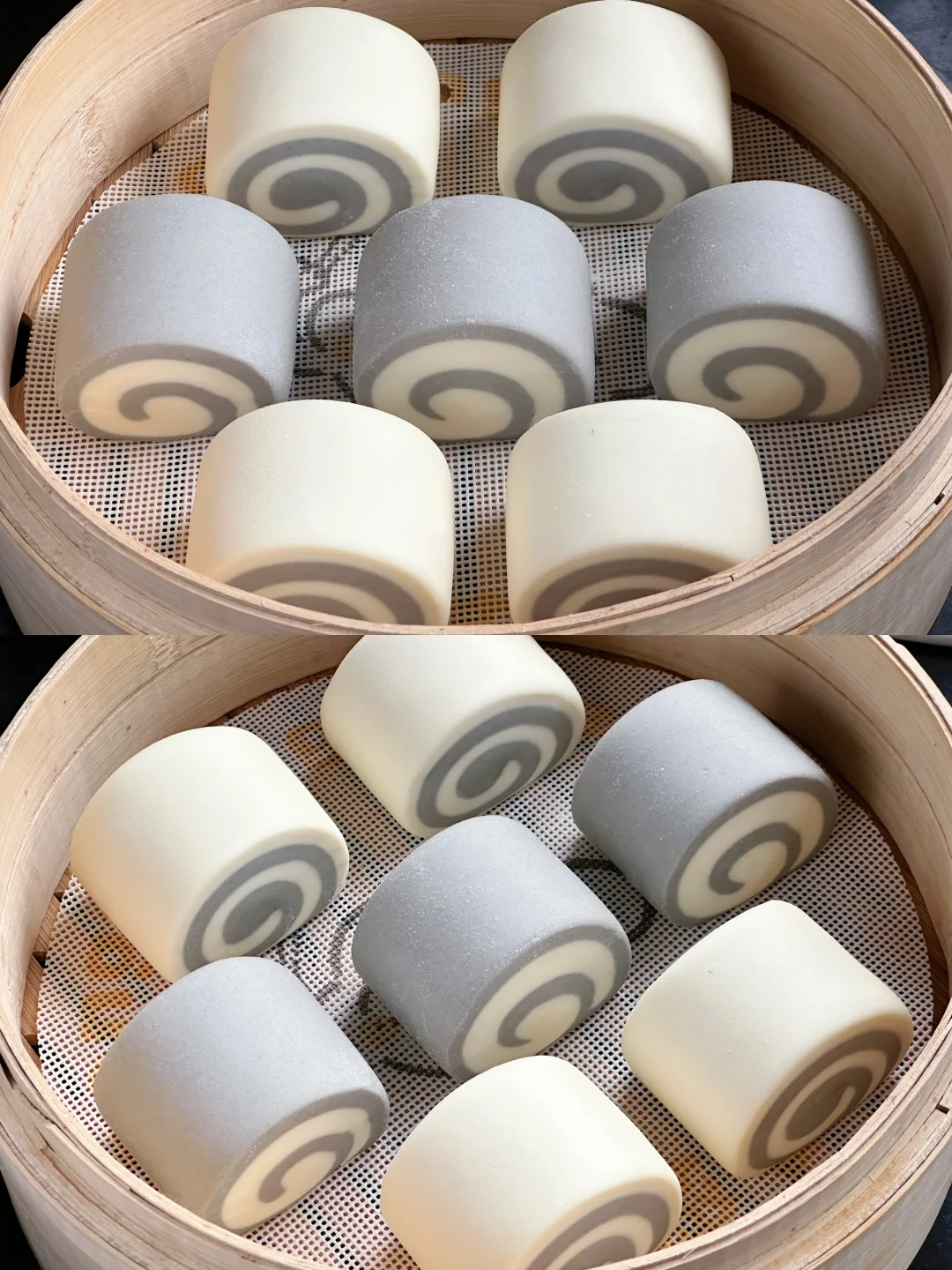 超治愈！奶香双色黑芝麻馒头……新手也能轻松