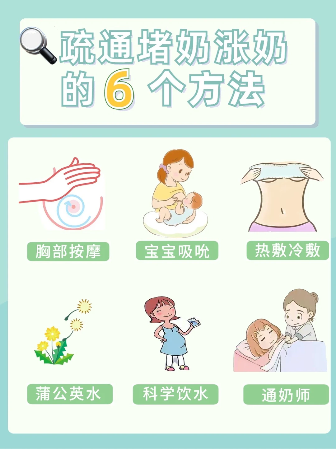 产后堵奶❓❓这6大疏通方法必须要知道👆