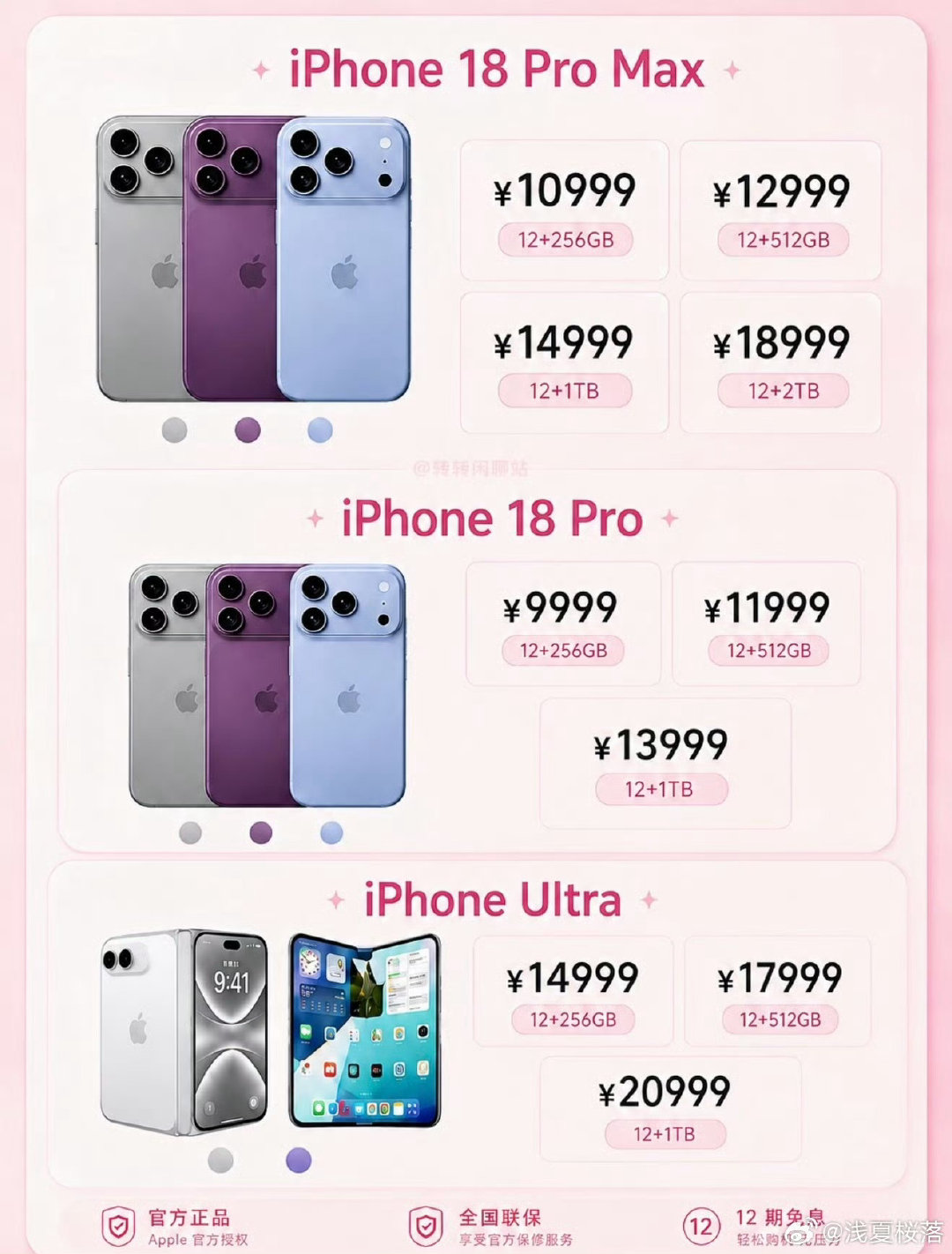 #iPhone18Pro 配色#丑不丑 美不美 我都买不起[淡淡的]而且这个颜色 这个价 真心贵[衰]你觉得呢 ​