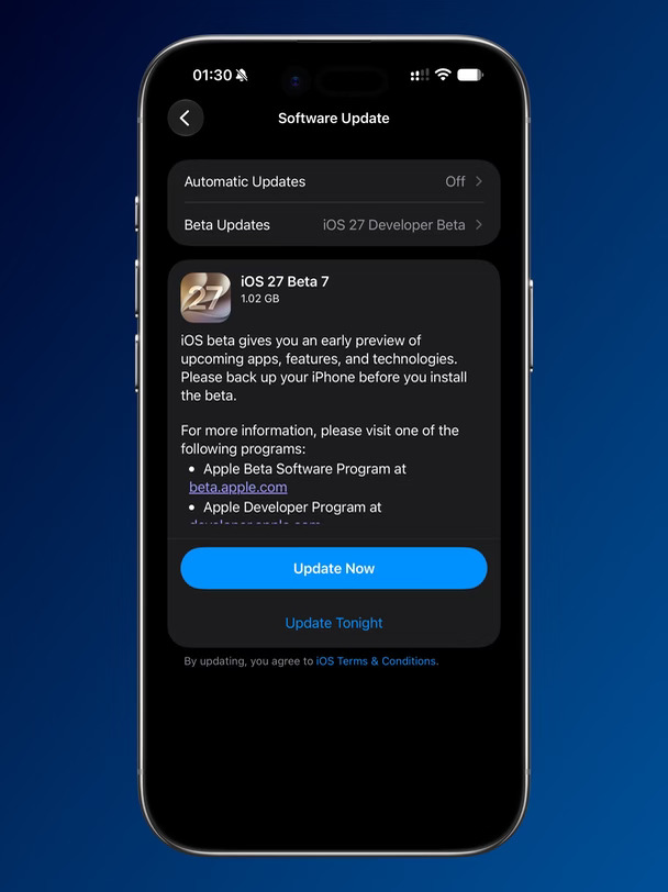 iOS 27 Beta 7