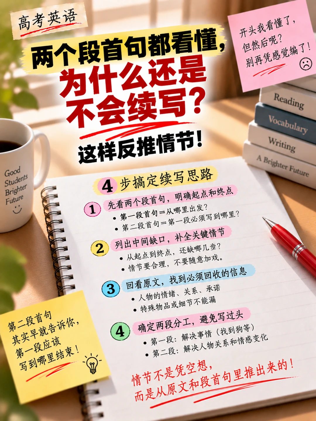 两个段首句到底怎么反推续写情节？