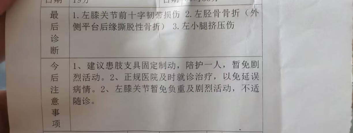 急急急 父亲工地受伤