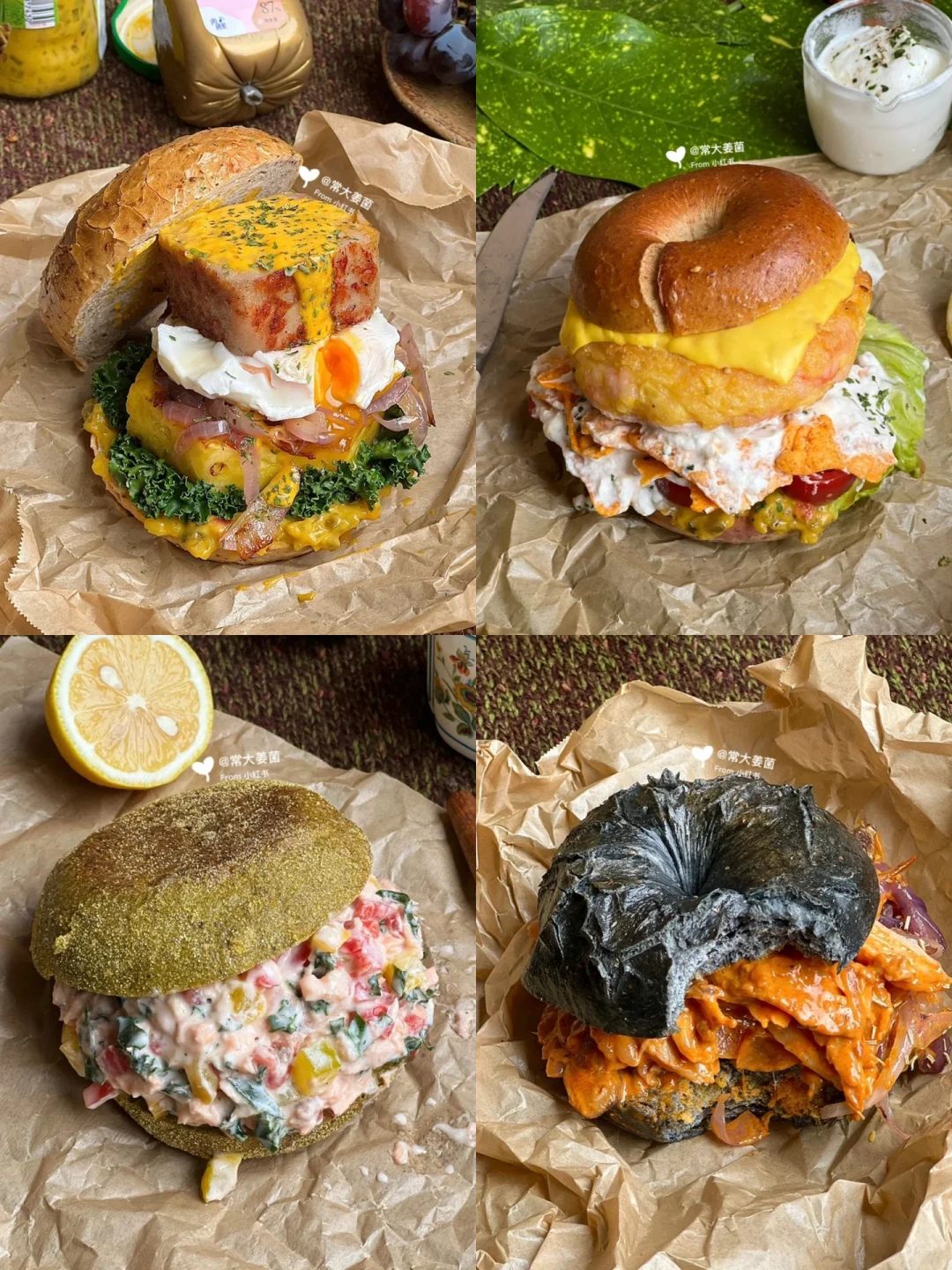 干饭人挚爱篇！一口塞不下贝果三明治②🍤🧀🥯