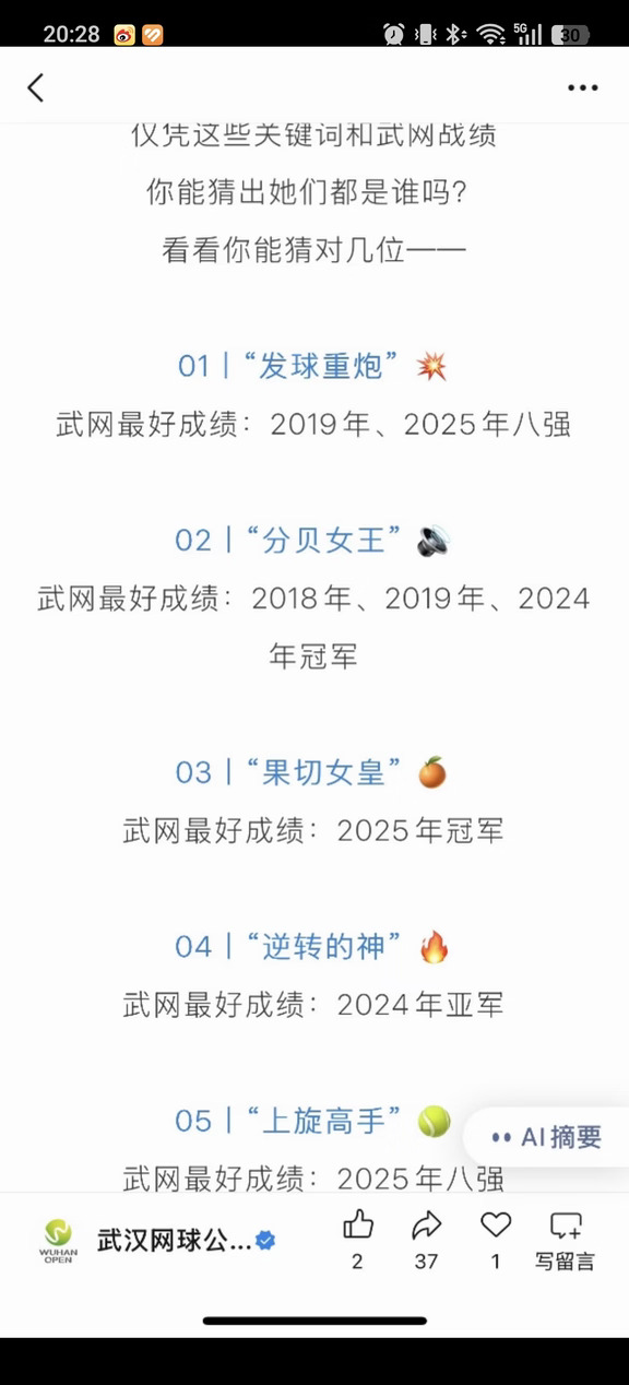 郑钦文确定入围武网正赛