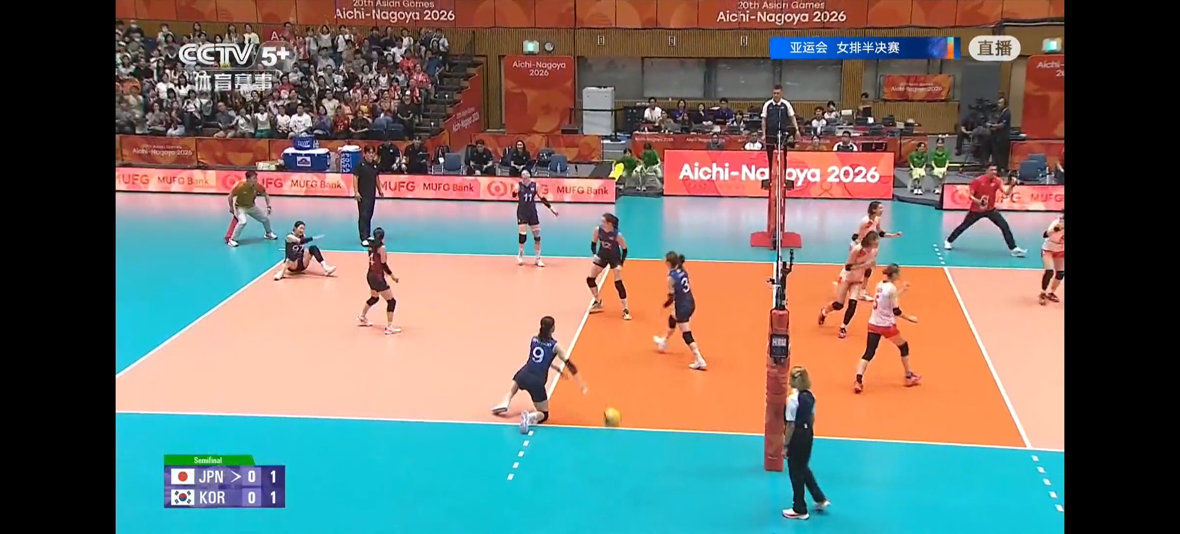 日本名古屋亚运会女子排球项目第二场半决赛，日本女排第一局以25:20  大局分1:0  领先于韩国🇰🇷女排。
亚洲格局中国🇨🇳女排、日本🇯🇵女排、泰国🇹🇭女排、韩国🇰🇷女排处于亚洲女子排球第一集团，韩国女排在亚洲第一集团里面属于靠后的位置，对亚洲前三强基本构不成任何威胁！