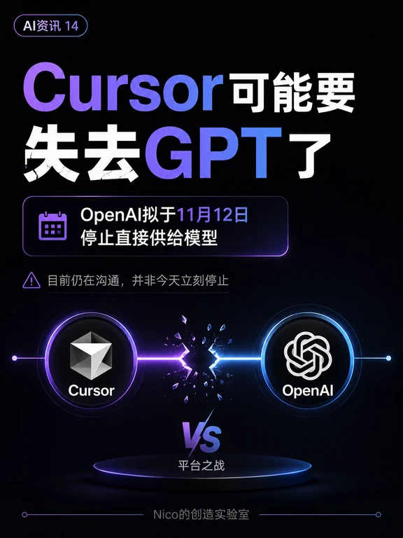 Cursor可能要失去GPT了：OpenAI拟在11月12日