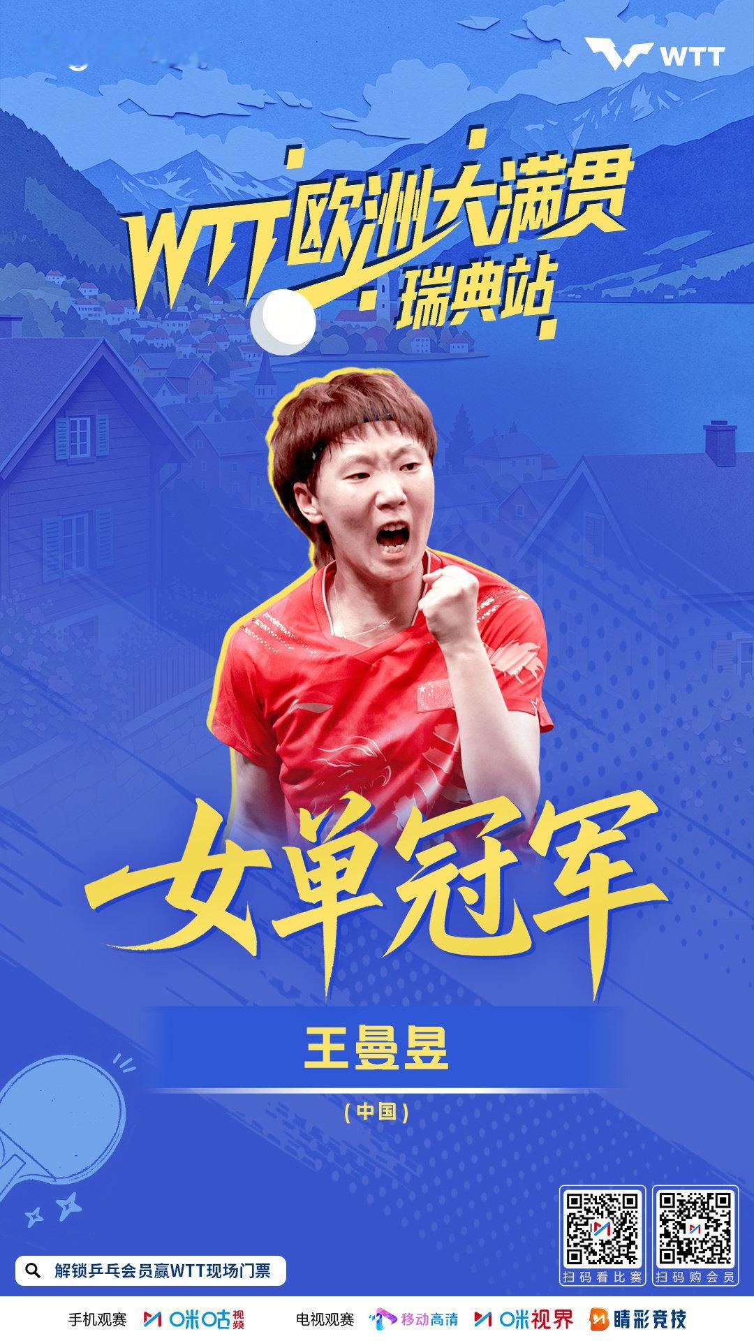 2026WTT欧洲大满贯（瑞典站） —🎉🏆 女单冠军 🏆🎉— ...