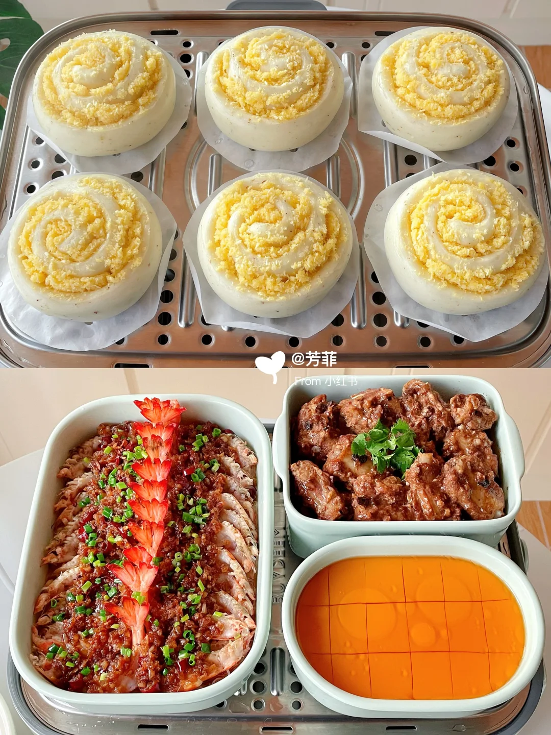 美味一锅蒸❗️桂花椰香馒头，松软好吃香迷糊