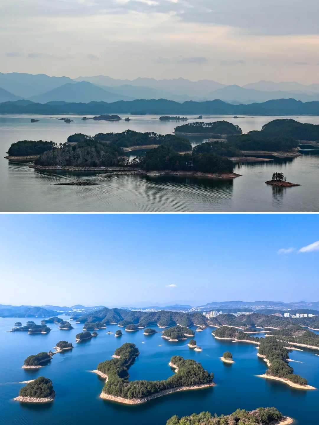 千岛湖两大湖区对比