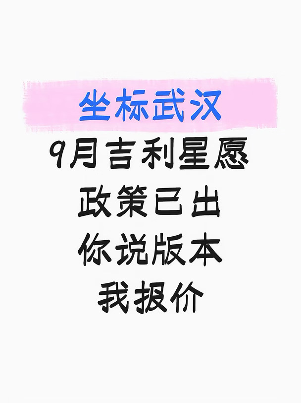 蹲武汉吉利星愿准客户 在线报价！