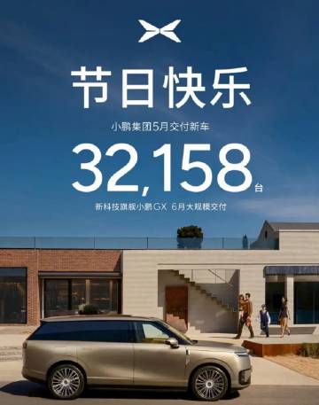 【小鹏集团5月交付新车32158台 小鹏GX将于6月大规模交付】今日...