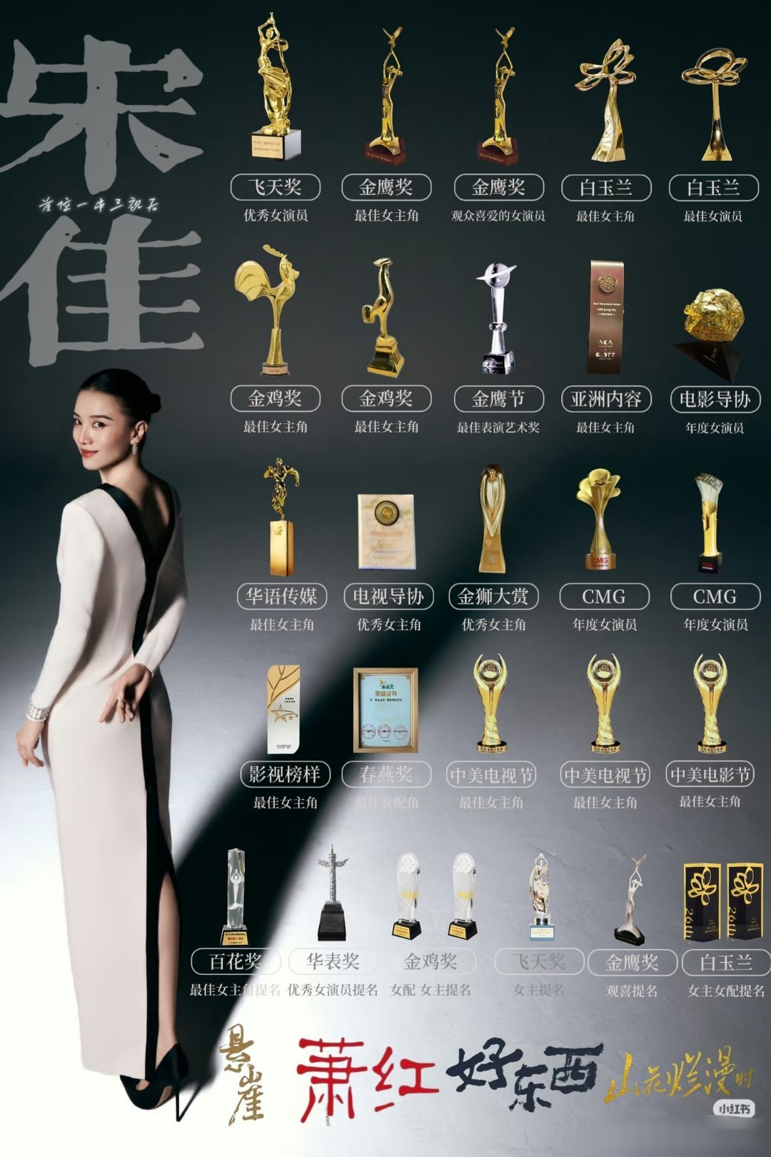 宋佳直接改写内娱奖项历史！凭《山花烂漫时》张桂梅一角，白玉兰、金鹰、飞天视后一网打尽，史上第一位单角色一穿三视后，同时跻身电视剧大满贯女演员行列。
    但争论也随之而来：有人说角色加成太重，换谁演都能拿奖；也有人认为，能把原型人物演到打动三大奖评审，本身就是顶级实力。
    电影赛道 ​