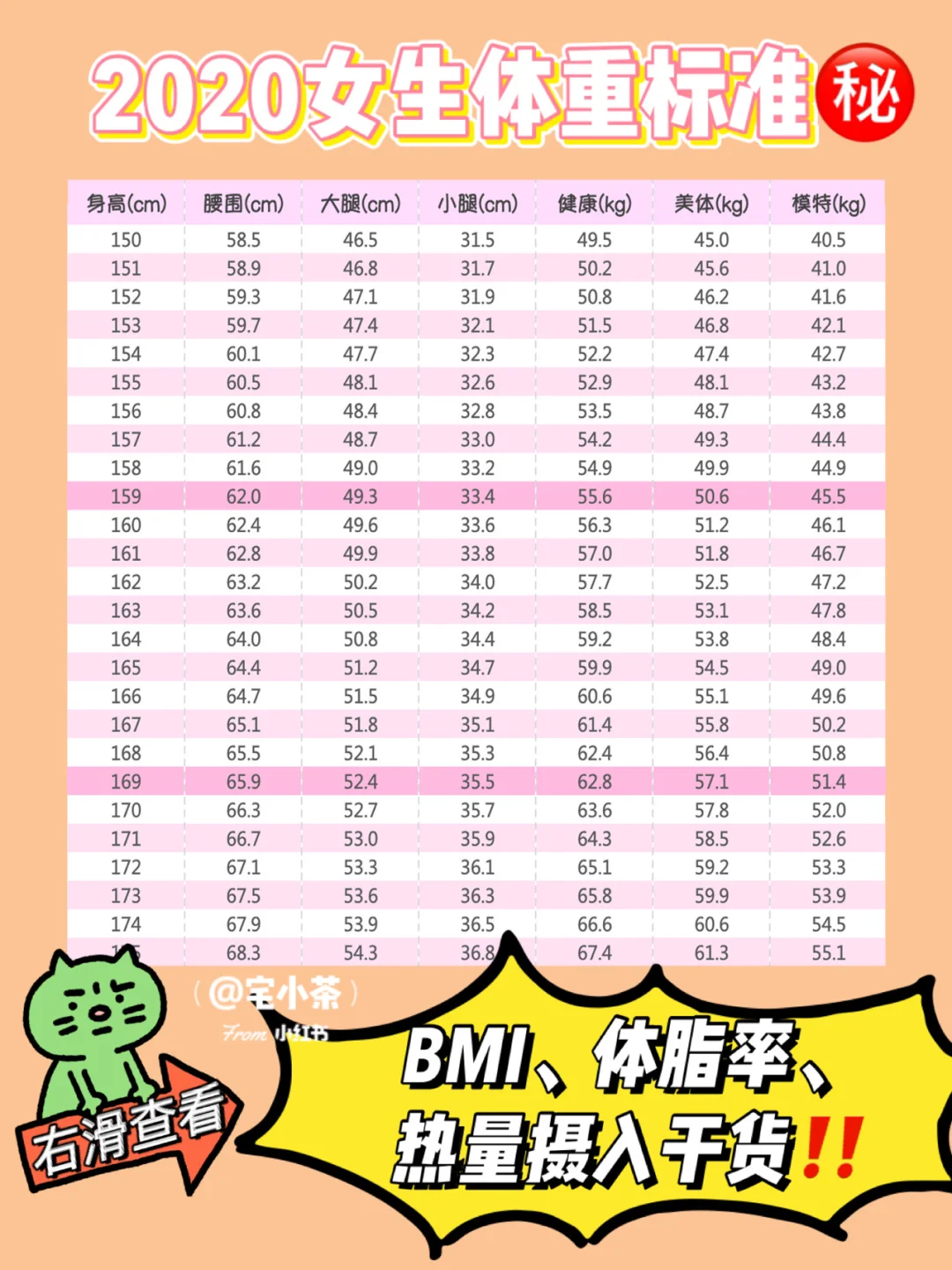 最新体重标准⭕️BMI＋体脂率＋热量规划🉐