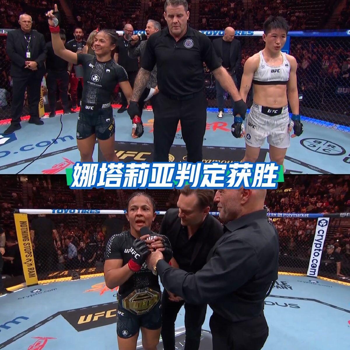 UFC332头条主赛，女子蝇量级冠军战，五回合大战！
王聪临时替补出战，苦战满5回合，最后判定惜败娜塔莉亚席尔瓦。