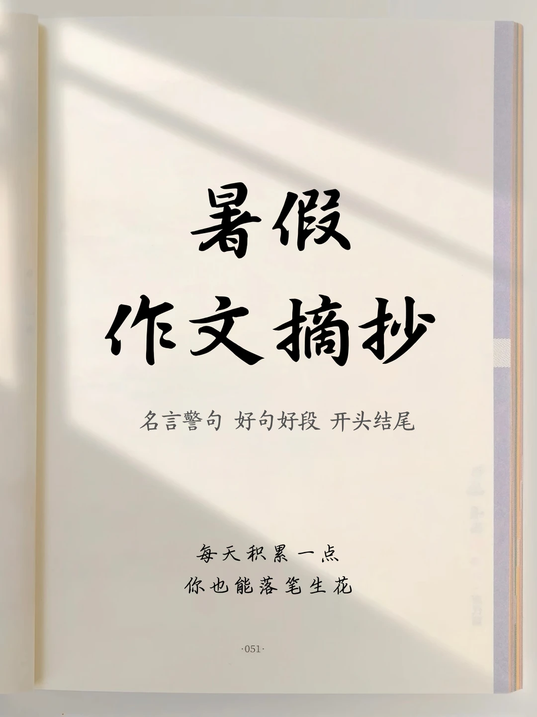 作文45+，暑假高级写作素材积累