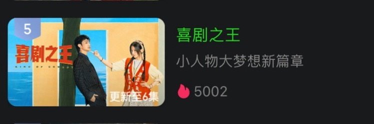 #杨超越[超话]#  小逗剧场喜剧之王热度破5002了[比耶] ​