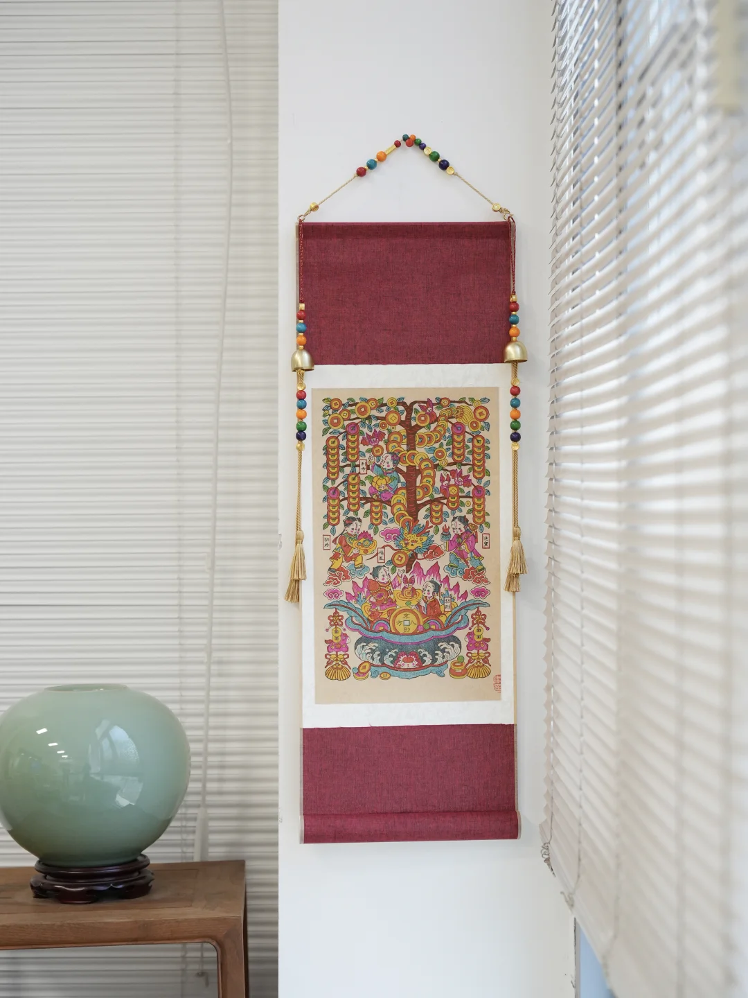 一眼心动的新中式卷轴画，太适合新年啦！！