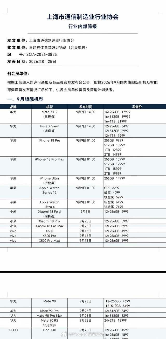 #苹果发布会邀请函或暗示新配色#
我去？
苹果18售价这就曝光了？
还有其他家的机器
这不知道这张图保不保真。 ​