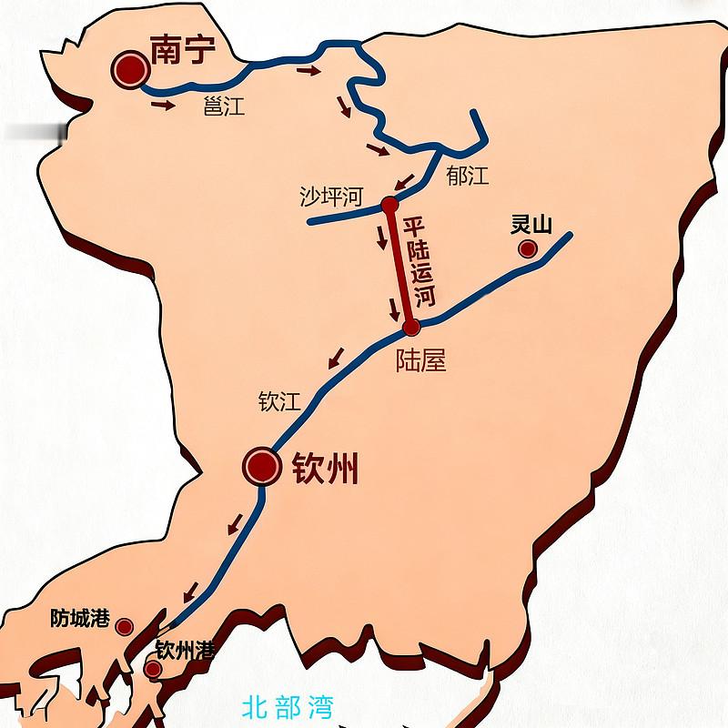 平陆运河的未来发展前景真的越想越有想象空间。
这条2026年9月刚通航的世纪工程，全长134.2公里，总投资727.3亿元，按内河Ⅰ级标准建设能通5000吨级船舶，直接结束广西江河只能向东入海的历史。之前西南的大宗货物出海得绕道珠三角，凭空多走560公里，现在走运河直达北部湾，物流成本直接降18%到
